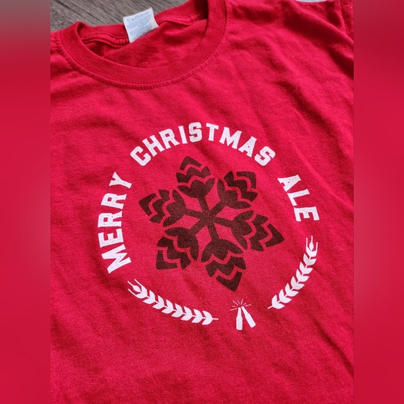 Merry Christmas Ale Great Lakes Brewing Co Cleveland  red t shirt Small unisex - Picture 3 of 7
